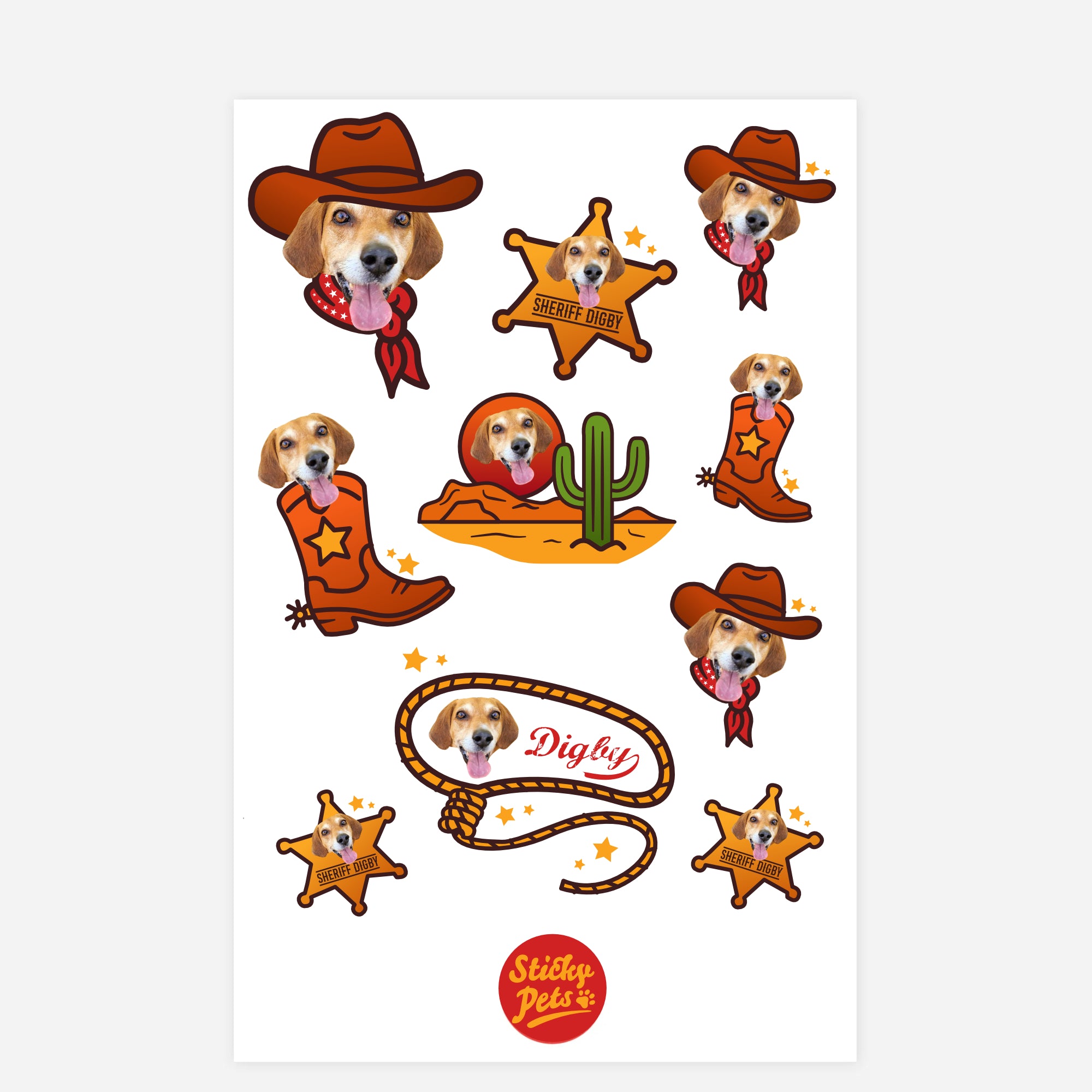 Wild West Vibes Pets Personalised Stickers