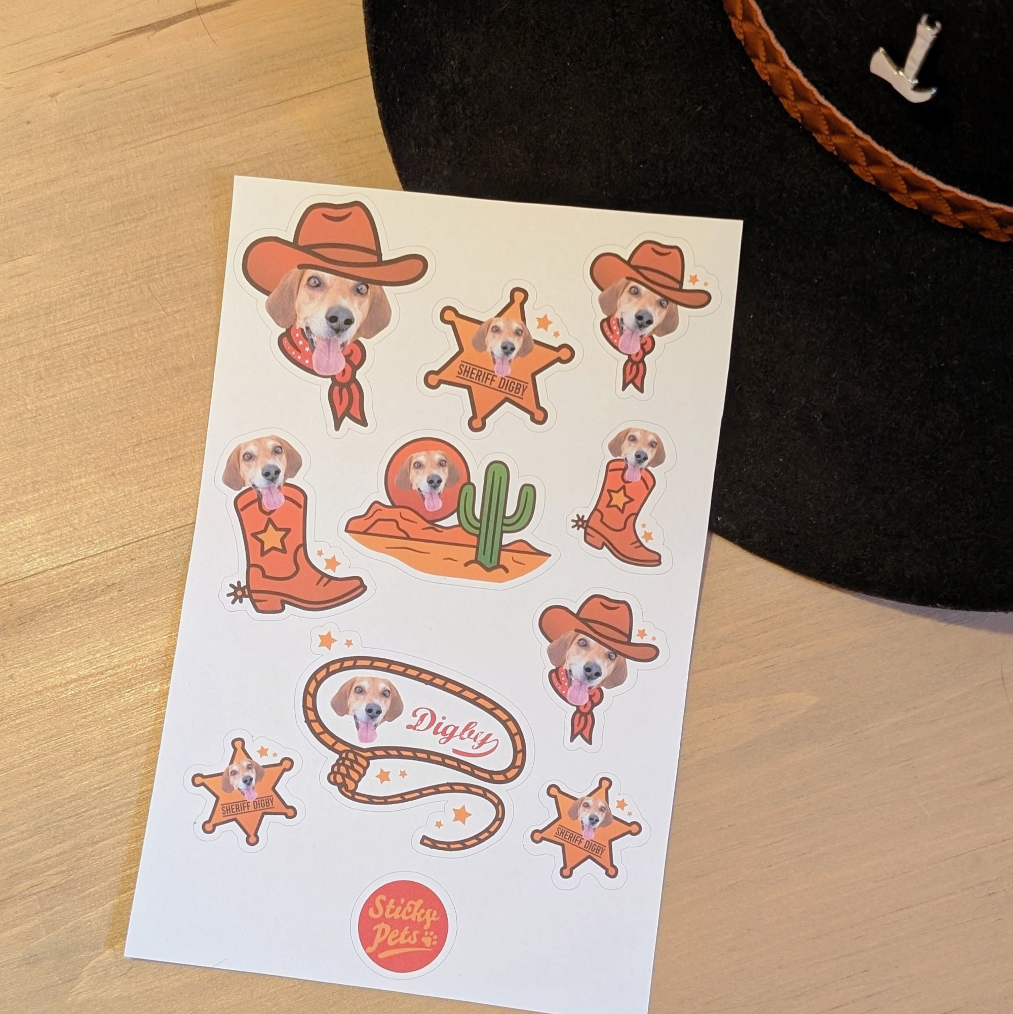 Wild West Vibes Pets Personalised Stickers