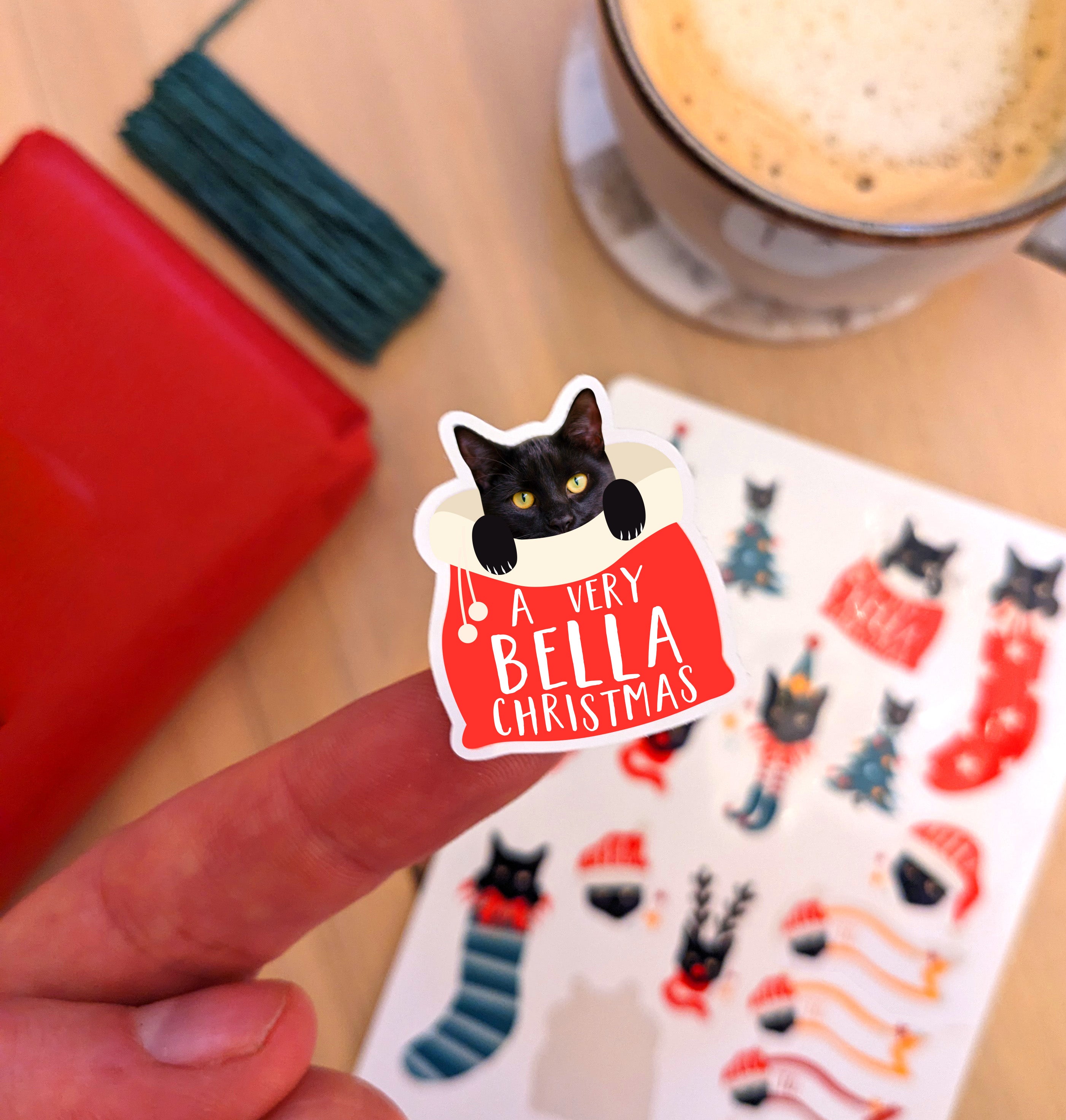 Christmas Vibes Pets Personalised Stickers